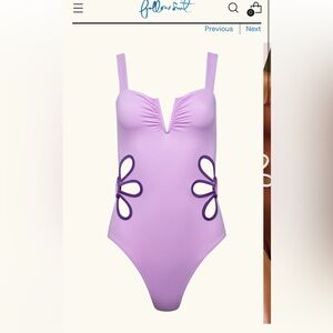 NWT Follow Suit flora cut-out bathing suit